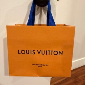 Louis Vuitton Vibrant Orange Tote with Blue Handles